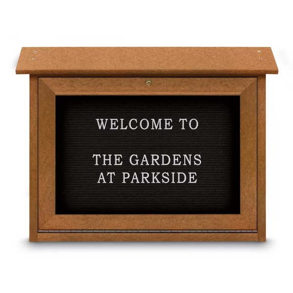 Outdoor Enclosed Combo Board, 48"x36", Bronze Frame/Black & Amethyst
